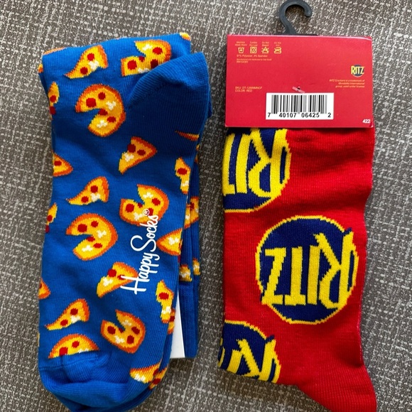 Set of two socks pizza Happy socks and Ritz logo socks - Picture 4 of 6